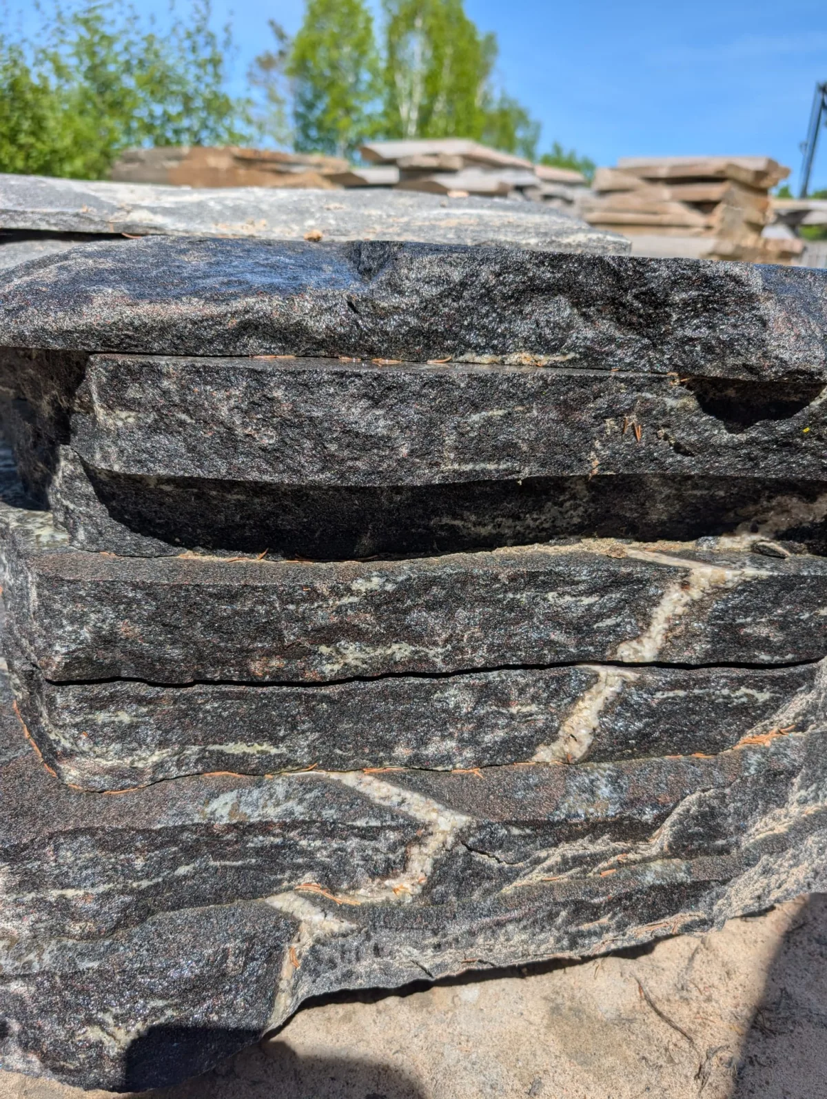 Granite in close-up, split face